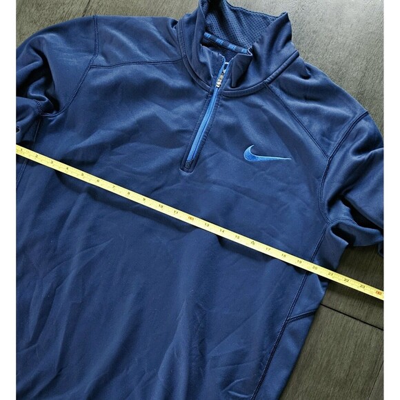 Nike Shirt Mens Blue Therma Fit 1/4 Zip Long Sleeve Pullover Medium Athleisure - Picture 3 of 7